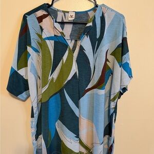 Sew In Love Blue and Green Casual Button Down Shirt